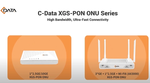 XGS-PON ONU ONT с портами LAN Wi-Fi6 AX3000, 10GE | Питание от C-Data